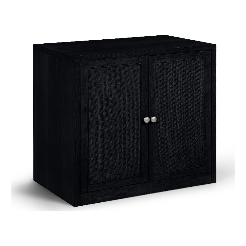 Meridian Furniture Vero Black Solid Wood And Oak Veneer Sideboard/Buffet