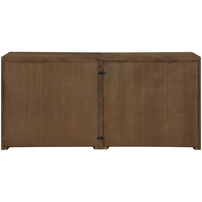 Meridian Furniture Vero Brown Solid Wood And Oak Veneer 2pc. Sideboard/Buffet