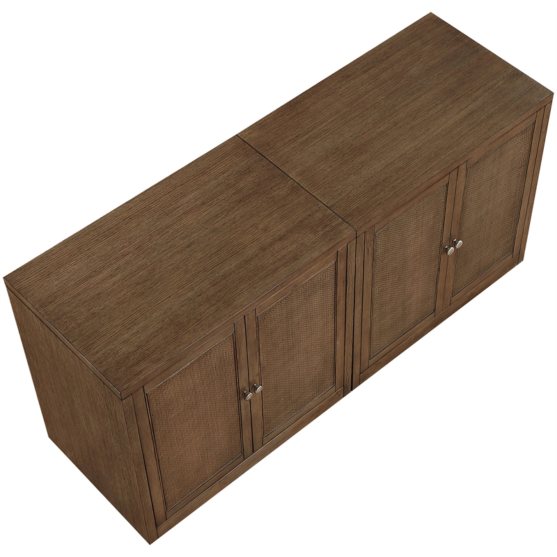 Meridian Furniture Vero Brown Solid Wood And Oak Veneer 2pc. Sideboard/Buffet
