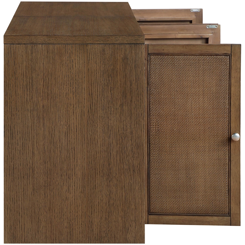 Meridian Furniture Vero Brown Solid Wood And Oak Veneer 2pc. Sideboard/Buffet