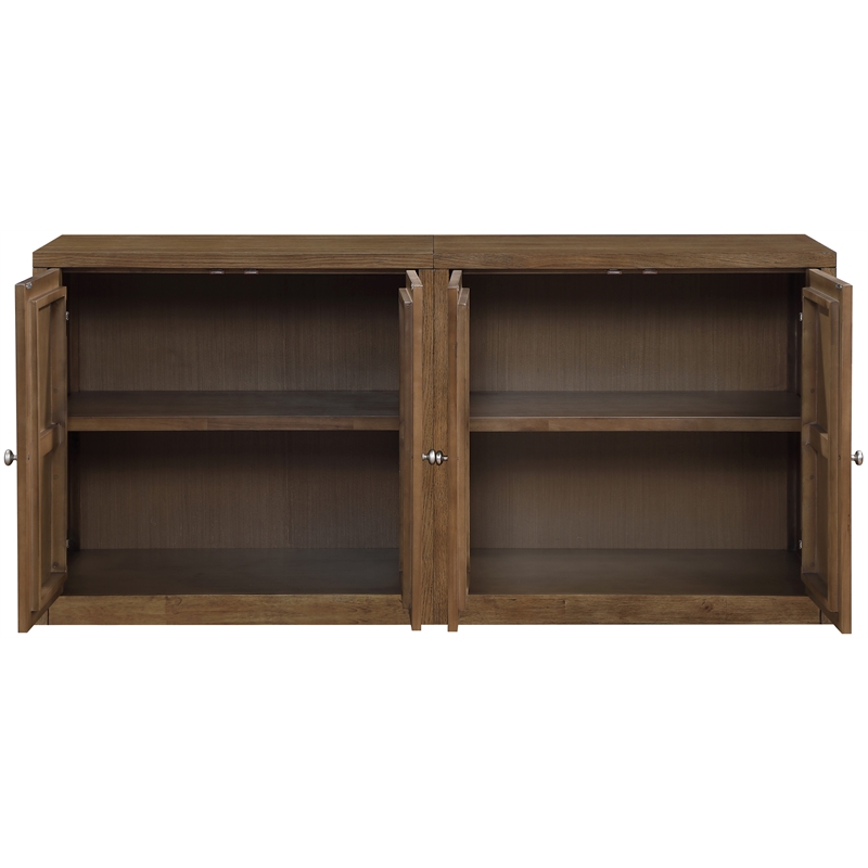 Meridian Furniture Vero Brown Solid Wood And Oak Veneer 2pc. Sideboard/Buffet