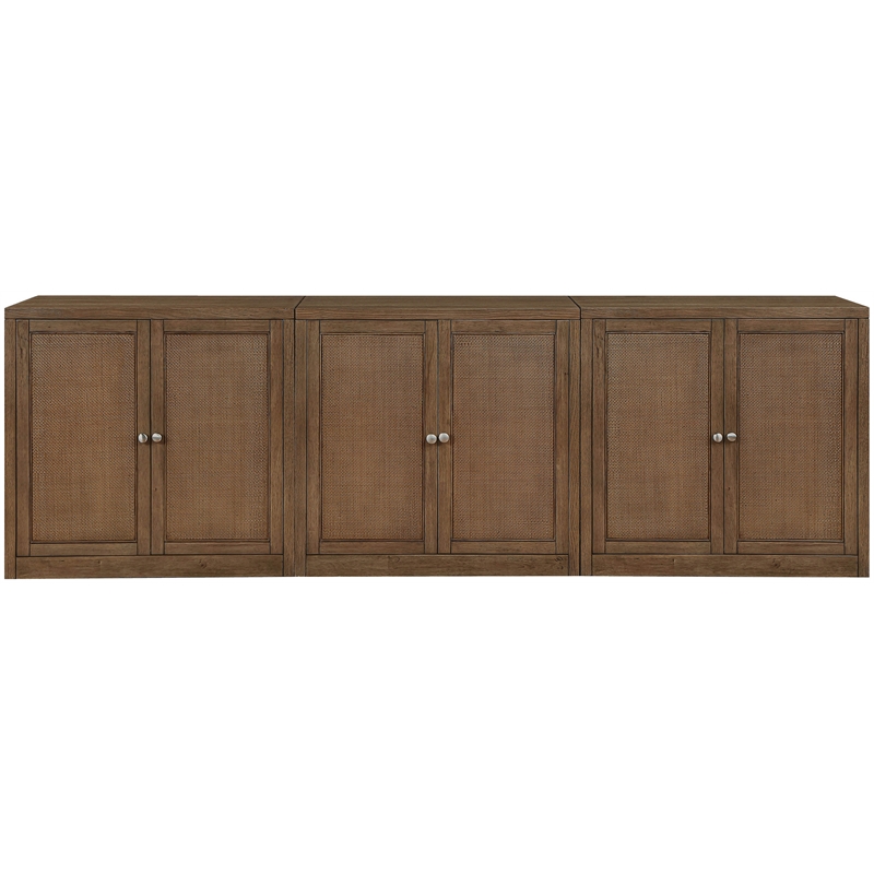 Meridian Furniture Vero Brown Solid Wood And Oak Veneer 3pc. Sideboard/Buffet