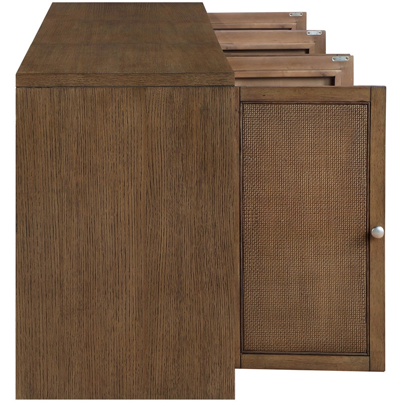 Meridian Furniture Vero Brown Solid Wood And Oak Veneer 3pc. Sideboard/Buffet