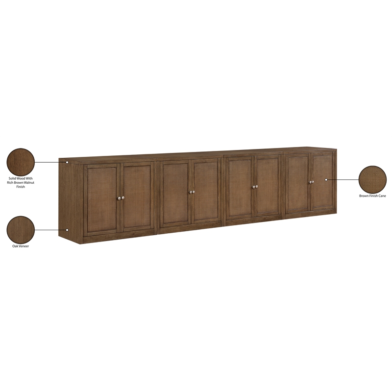 Meridian Furniture Vero Brown Solid Wood And Oak Veneer 4pc. Sideboard/Buffet
