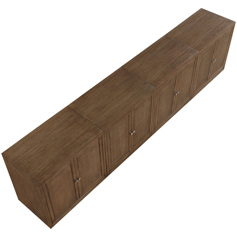 Meridian Furniture Vero Brown Solid Wood And Oak Veneer 4pc. Sideboard/Buffet