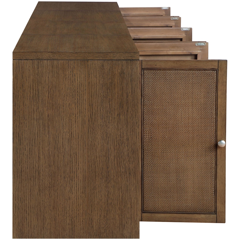 Meridian Furniture Vero Brown Solid Wood And Oak Veneer 4pc. Sideboard/Buffet