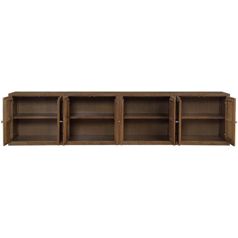 Meridian Furniture Vero Brown Solid Wood And Oak Veneer 4pc. Sideboard/Buffet
