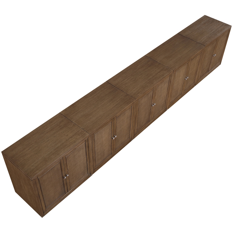 Meridian Furniture Vero Brown Solid Wood And Oak Veneer 5pc. Sideboard/Buffet