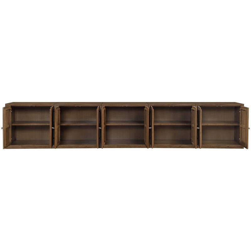 Meridian Furniture Vero Brown Solid Wood And Oak Veneer 5pc. Sideboard/Buffet