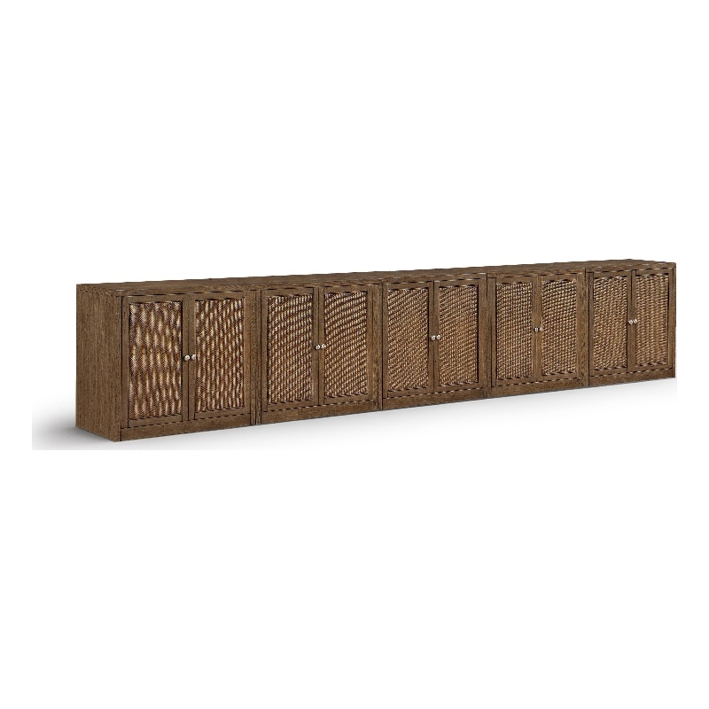 Meridian Furniture Vero Brown Solid Wood And Oak Veneer 5pc. Sideboard/Buffet