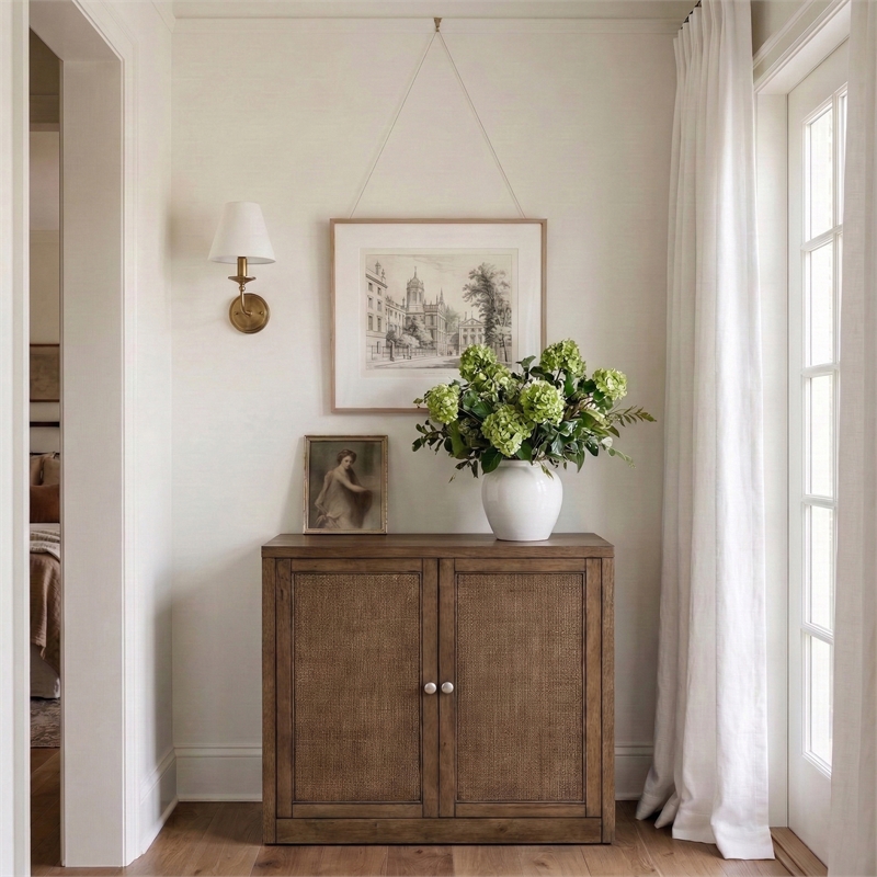 Meridian Furniture Vero Brown Solid Wood And Oak Veneer Sideboard/Buffet