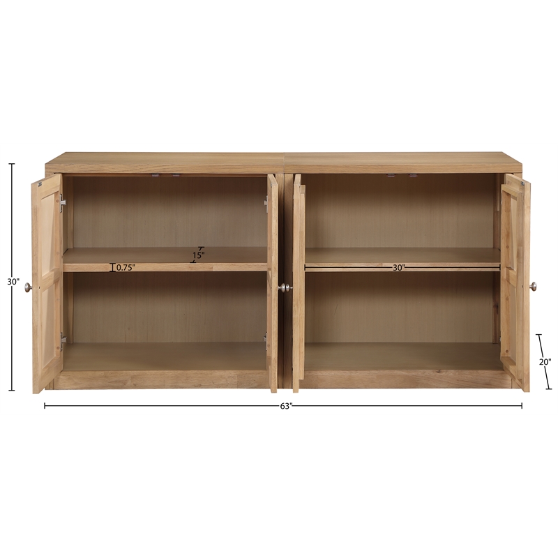 Meridian Furniture Vero Natural Solid Wood And Oak Veneer 2pc. Sideboard/Buffet