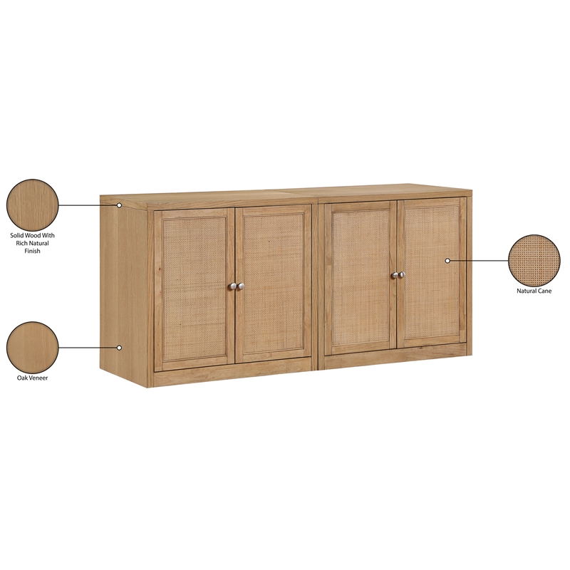 Meridian Furniture Vero Natural Solid Wood And Oak Veneer 2pc. Sideboard/Buffet
