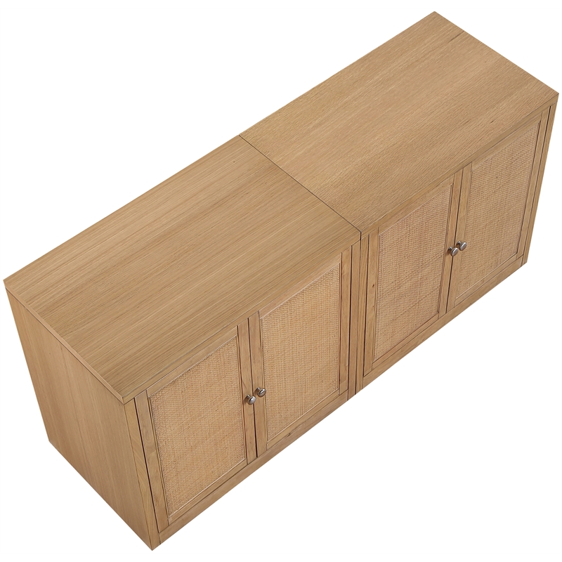 Meridian Furniture Vero Natural Solid Wood And Oak Veneer 2pc. Sideboard/Buffet