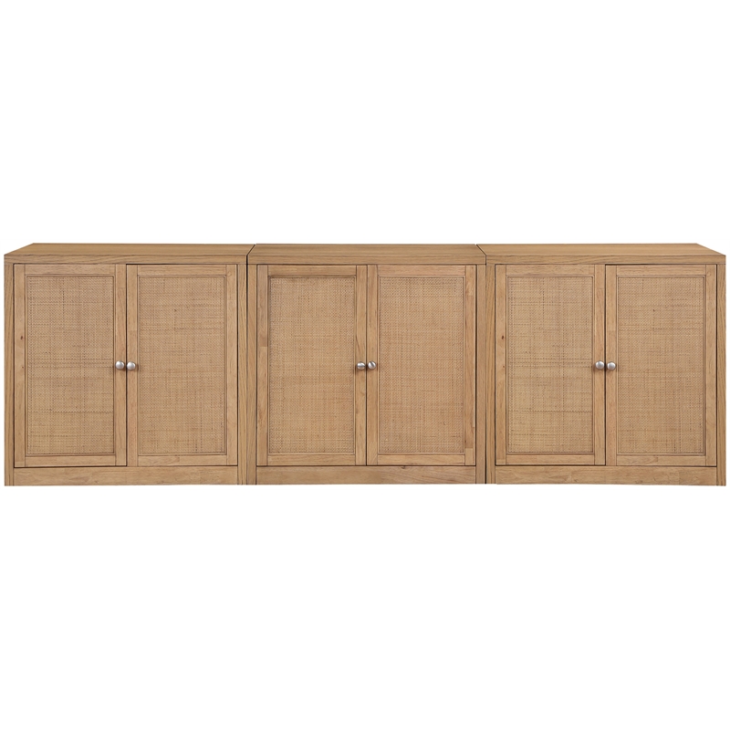 Meridian Furniture Vero Natural Solid Wood And Oak Veneer 3pc. Sideboard/Buffet