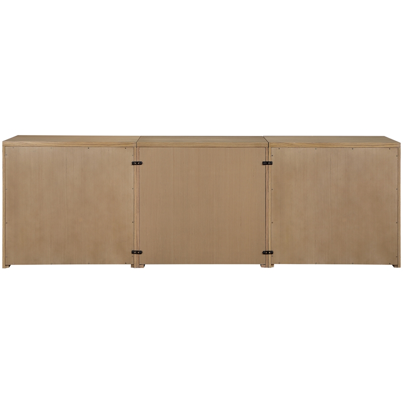 Meridian Furniture Vero Natural Solid Wood And Oak Veneer 3pc. Sideboard/Buffet