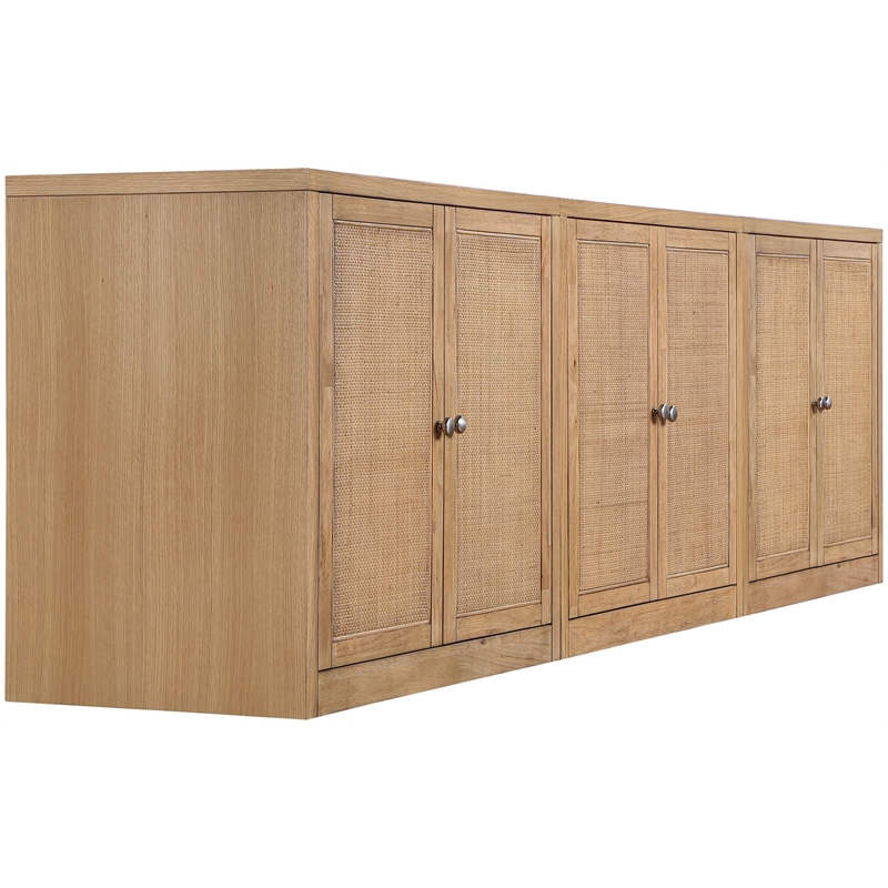 Meridian Furniture Vero Natural Solid Wood And Oak Veneer 3pc. Sideboard/Buffet