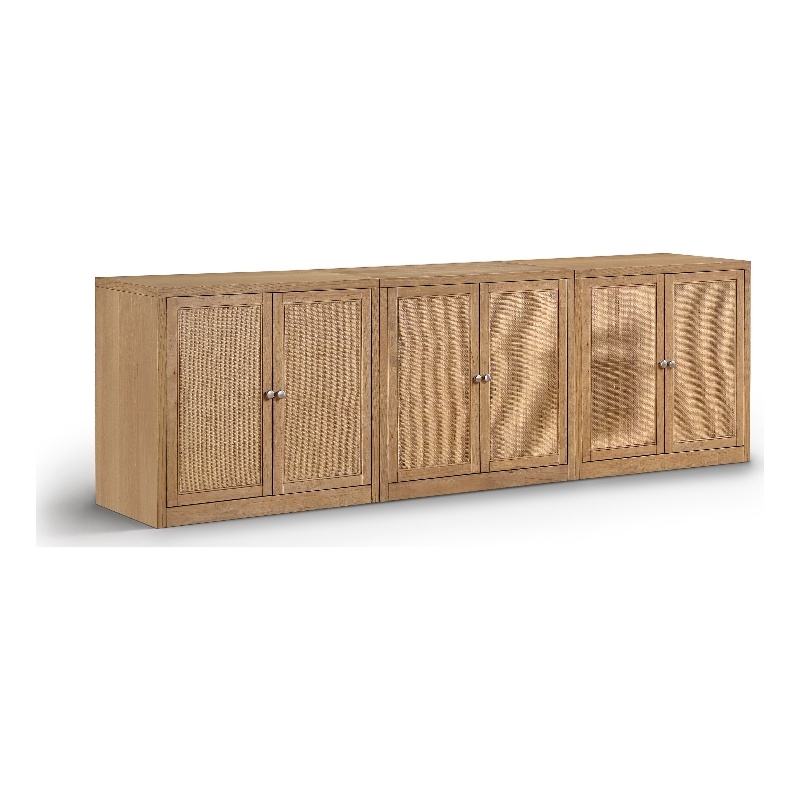 Meridian Furniture Vero Natural Solid Wood And Oak Veneer 3pc. Sideboard/Buffet