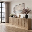 Meridian Furniture Vero Natural Solid Wood And Oak Veneer 4pc. Sideboard/Buffet