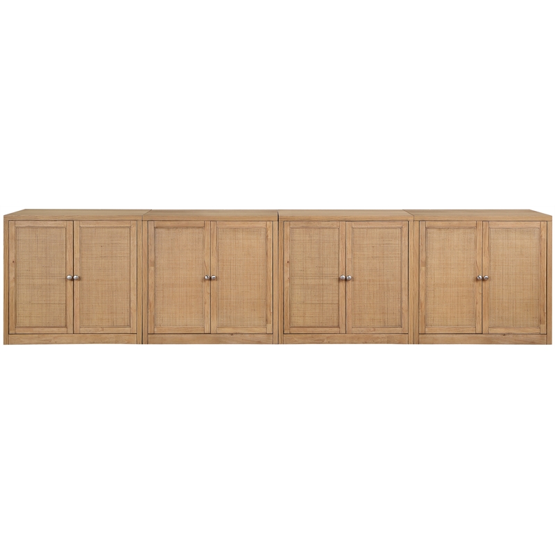 Meridian Furniture Vero Natural Solid Wood And Oak Veneer 4pc. Sideboard/Buffet