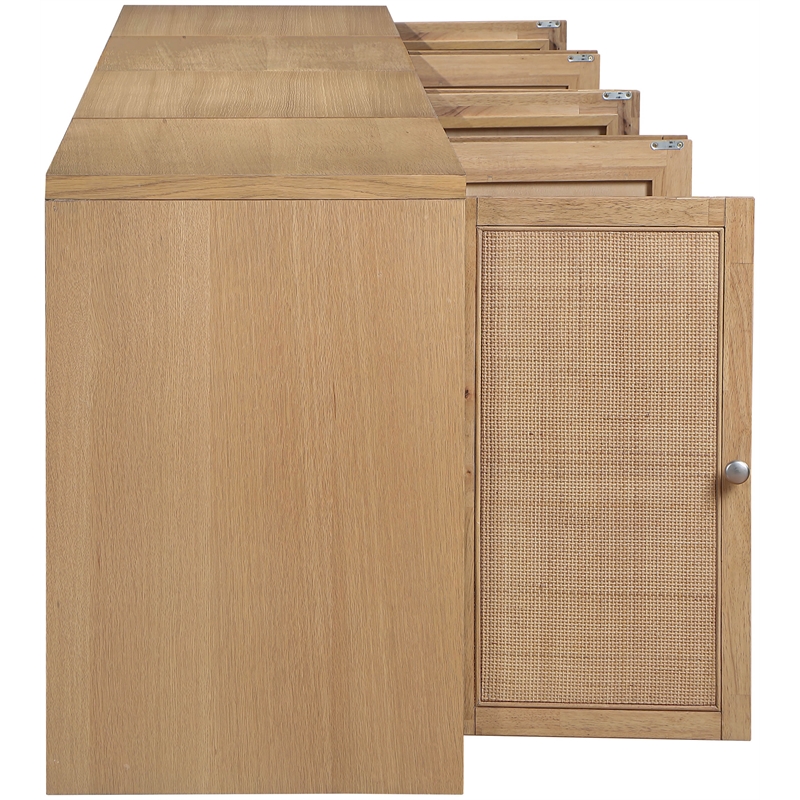 Meridian Furniture Vero Natural Solid Wood And Oak Veneer 4pc. Sideboard/Buffet