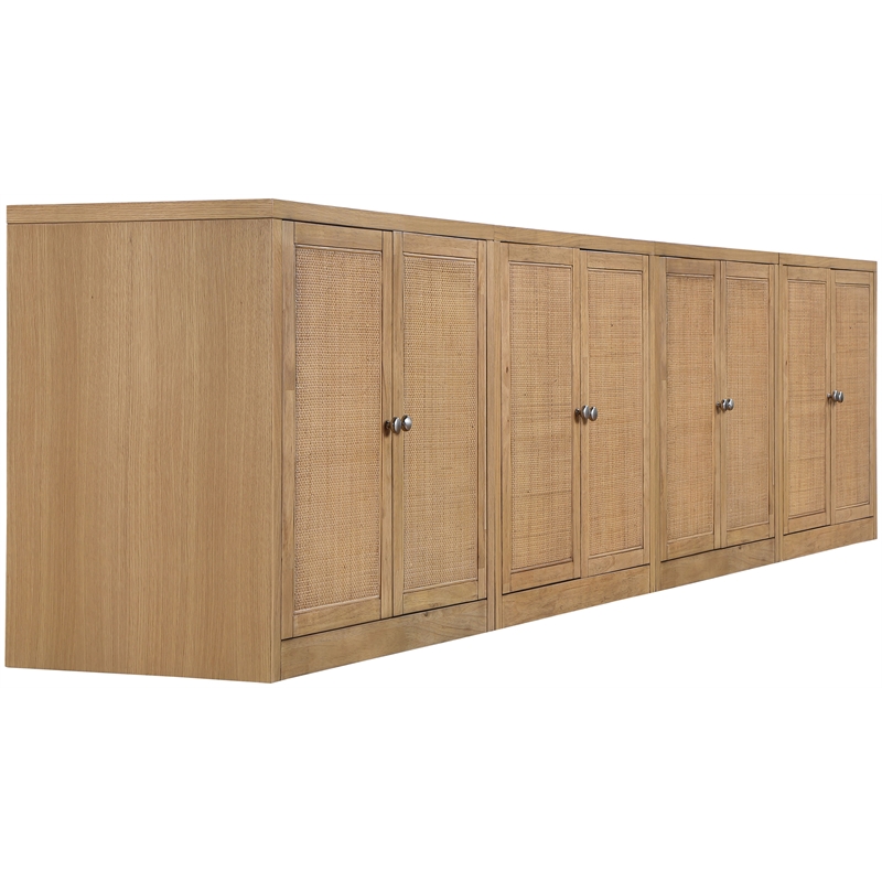 Meridian Furniture Vero Natural Solid Wood And Oak Veneer 4pc. Sideboard/Buffet
