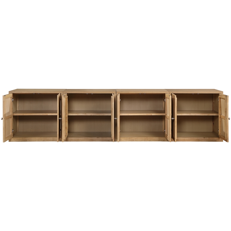 Meridian Furniture Vero Natural Solid Wood And Oak Veneer 4pc. Sideboard/Buffet