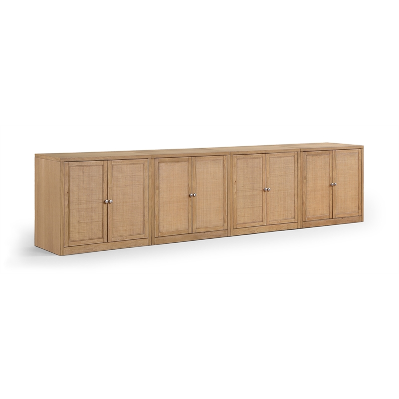 Meridian Furniture Vero Natural Solid Wood And Oak Veneer 4pc. Sideboard/Buffet