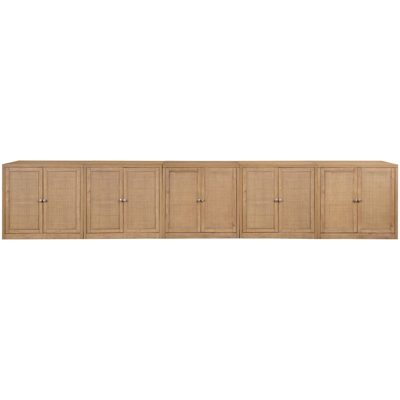 Meridian Furniture Vero Natural Solid Wood And Oak Veneer 5pc. Sideboard/Buffet