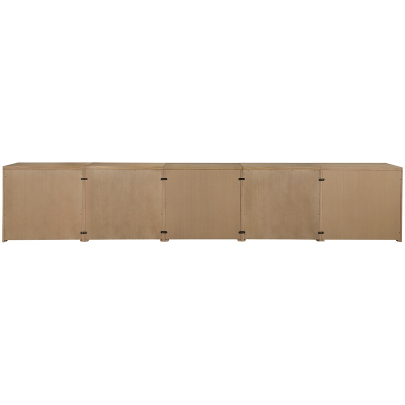 Meridian Furniture Vero Natural Solid Wood And Oak Veneer 5pc. Sideboard/Buffet