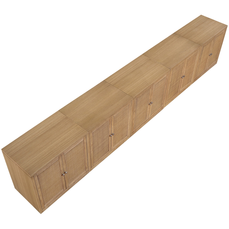 Meridian Furniture Vero Natural Solid Wood And Oak Veneer 5pc. Sideboard/Buffet