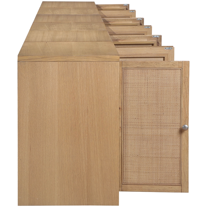 Meridian Furniture Vero Natural Solid Wood And Oak Veneer 5pc. Sideboard/Buffet