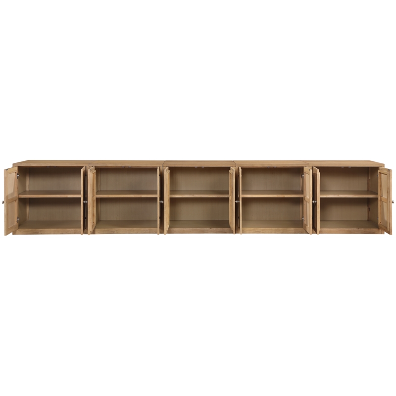 Meridian Furniture Vero Natural Solid Wood And Oak Veneer 5pc. Sideboard/Buffet