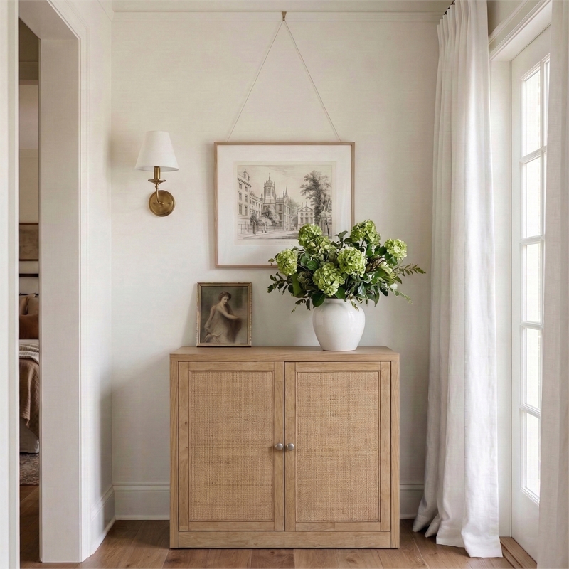 Meridian Furniture Vero Natural Solid Wood And Oak Veneer Sideboard/Buffet