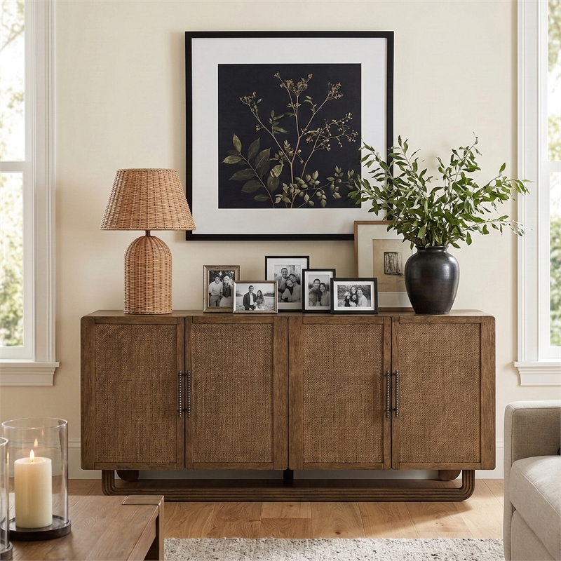 Meridian Furniture Sova Brown Solid Wood And Oak Veneer Sideboard/Buffet