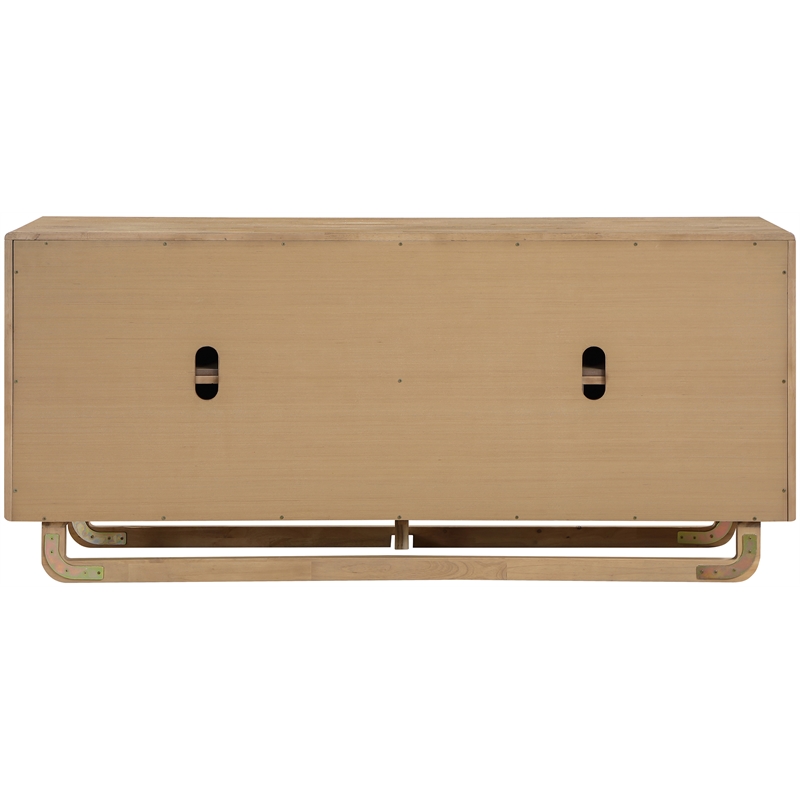 Meridian Furniture Sova Natural Solid Wood And Oak Veneer Sideboard/Buffet
