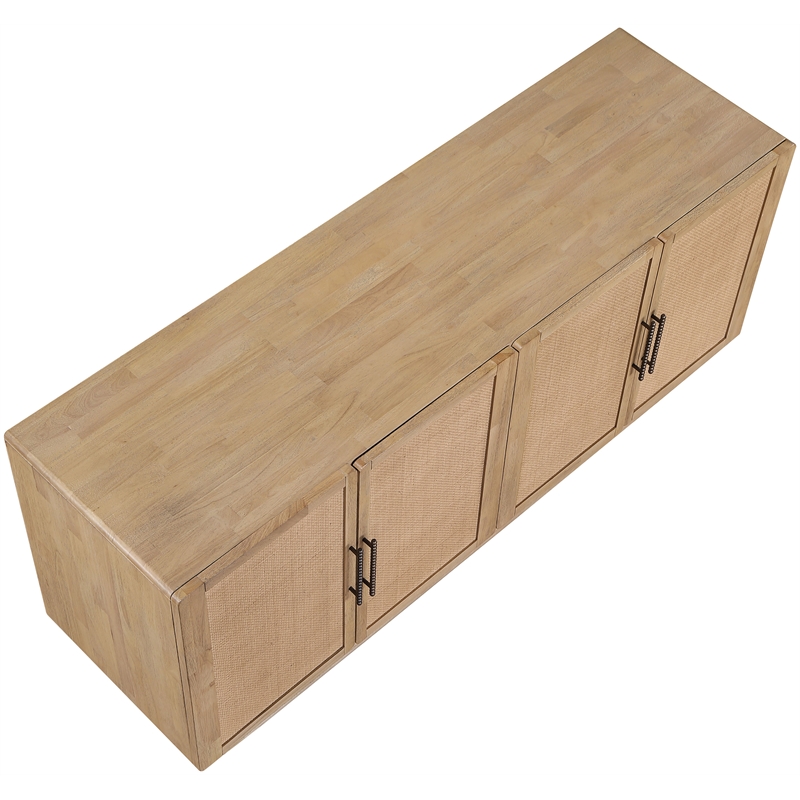 Meridian Furniture Sova Natural Solid Wood And Oak Veneer Sideboard/Buffet