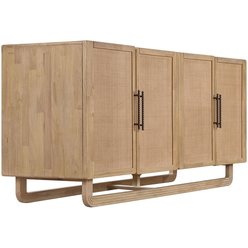 Meridian Furniture Sova Natural Solid Wood And Oak Veneer Sideboard/Buffet