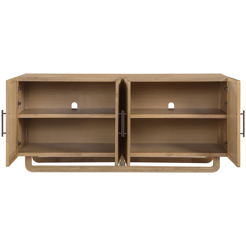 Meridian Furniture Sova Natural Solid Wood And Oak Veneer Sideboard/Buffet