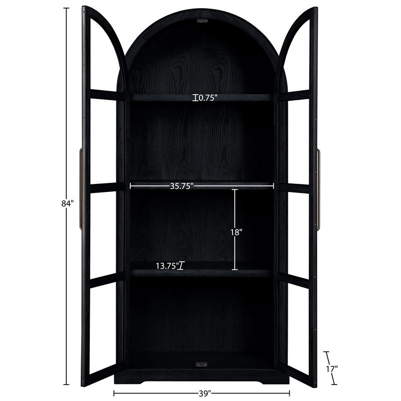 Meridian Furniture Corva Black Solid Wood Storage Cabinet