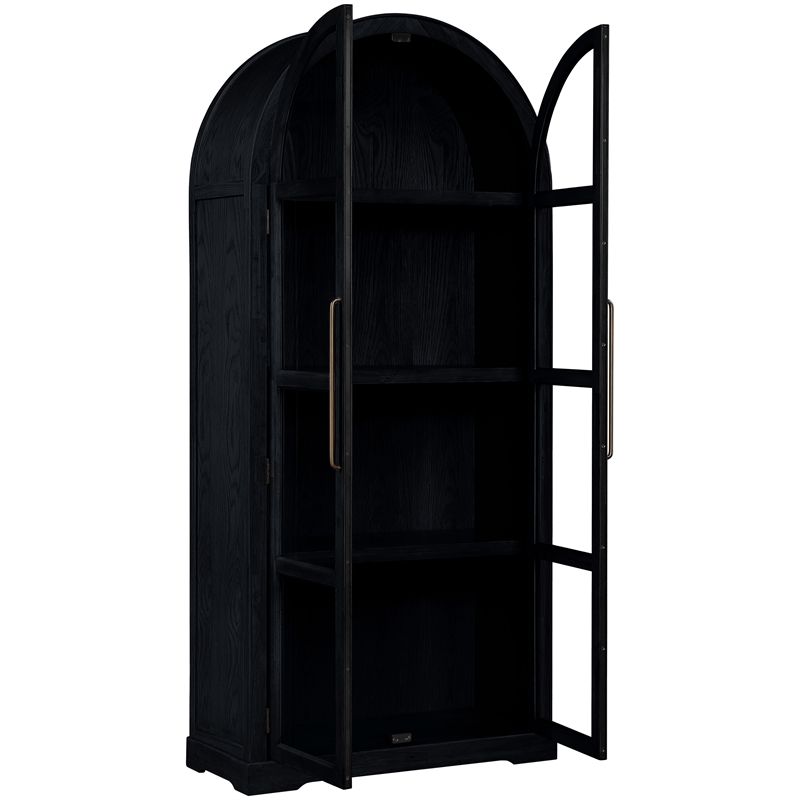 Meridian Furniture Corva Black Solid Wood Storage Cabinet