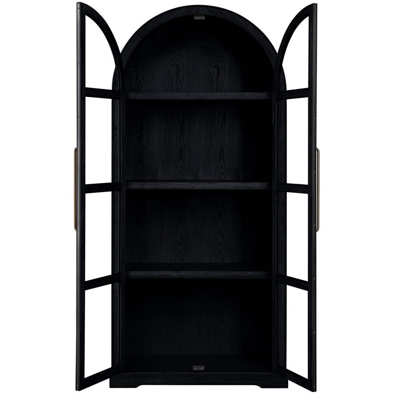 Meridian Furniture Corva Black Solid Wood Storage Cabinet