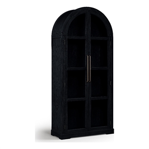 Meridian Furniture Corva Black Solid Wood Storage Cabinet