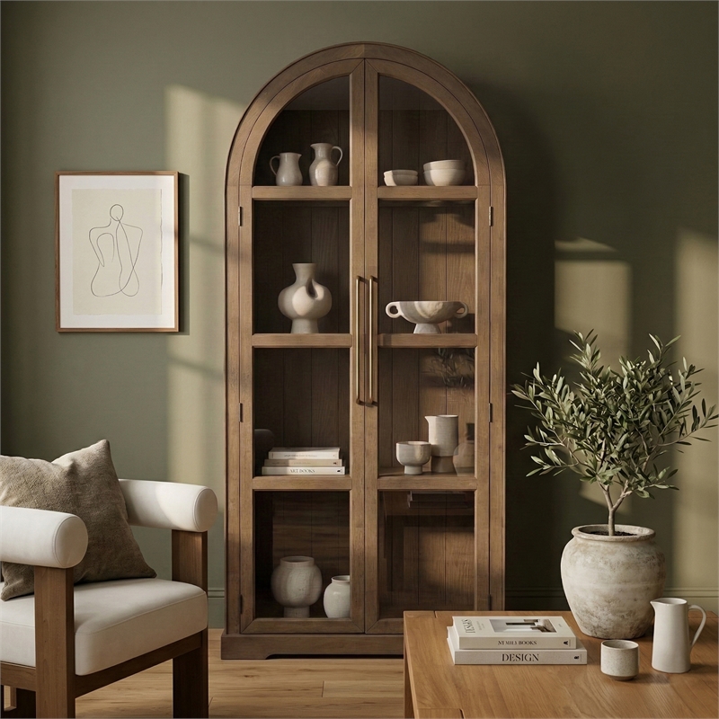 Meridian Furniture Corva Brown Solid Wood Storage Cabinet