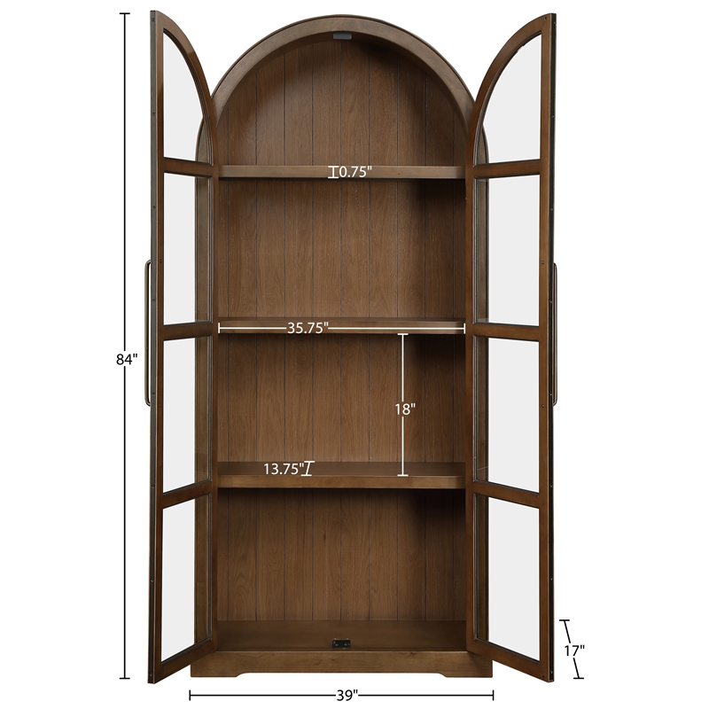 Meridian Furniture Corva Brown Solid Wood Storage Cabinet