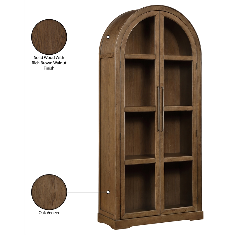 Meridian Furniture Corva Brown Solid Wood Storage Cabinet