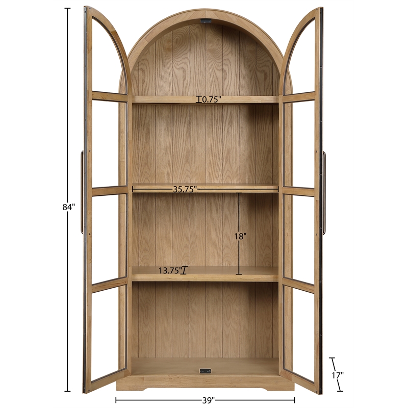 Meridian Furniture Corva Natural Solid Wood Storage Cabinet