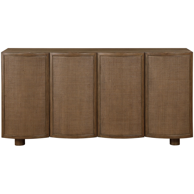 Meridian Furniture Norin Brown Solid Wood And Oak Veneer Sideboard/Buffet