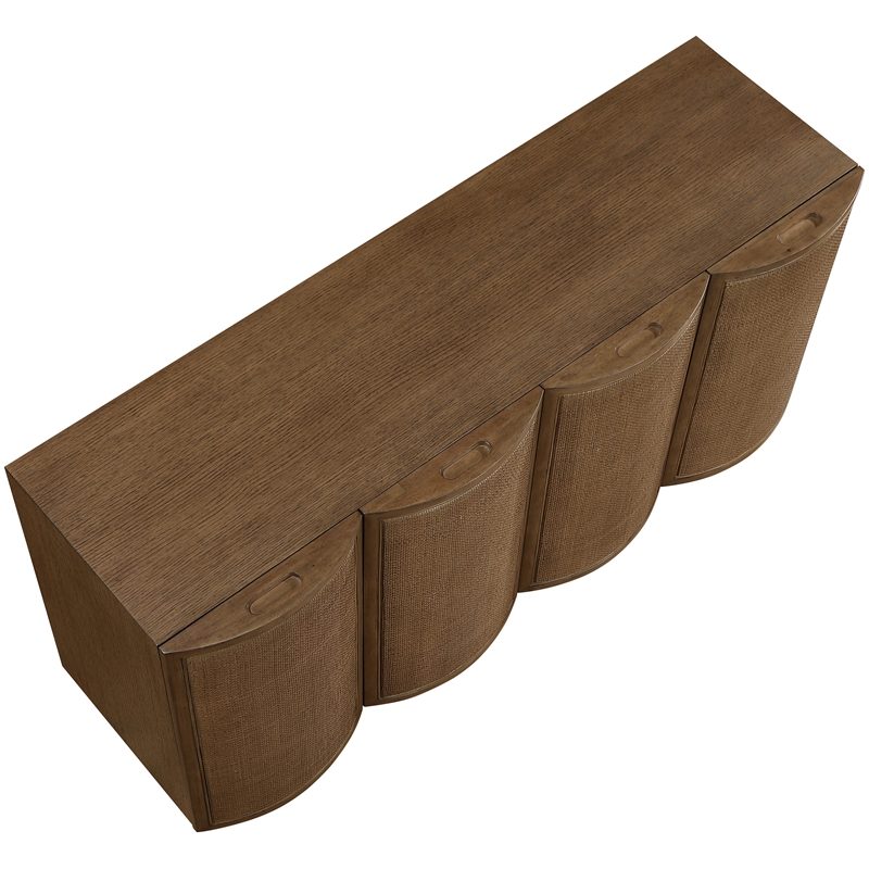 Meridian Furniture Norin Brown Solid Wood And Oak Veneer Sideboard/Buffet