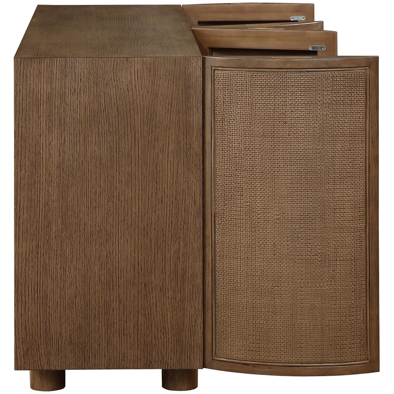 Meridian Furniture Norin Brown Solid Wood And Oak Veneer Sideboard/Buffet